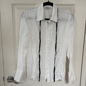 Madewell White Dress Shirt with Black Accents